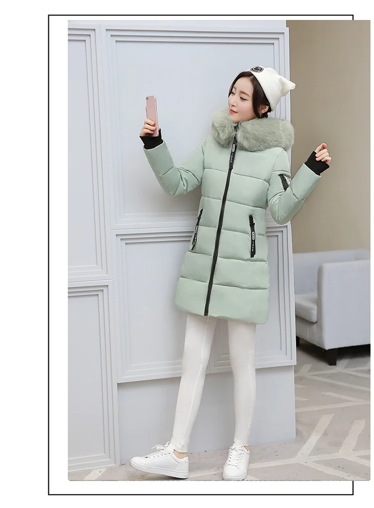 Модная женская зимняя куртка с меховым воротником, теплое Женское зимнее пальто с капюшоном, длинная парка, верхняя одежда, Camperas