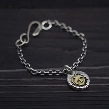 Ручной работы Твердые Silverr 925 Орел тег браслет цепочка для мужчин женщин Винтаж индийский стиль простой дизайн Настоящее серебро 925