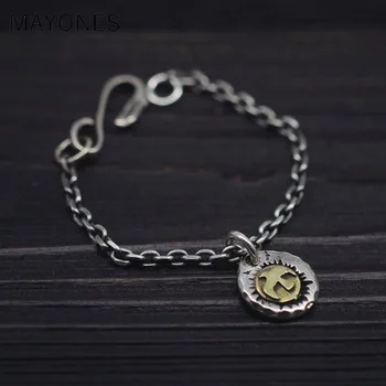 

Handmade Solid Silverr 925 Eagle Tag Chain Bracelet Men Women Vintage Indian Style Simple Design 100% Real Silver 925 Jewelry