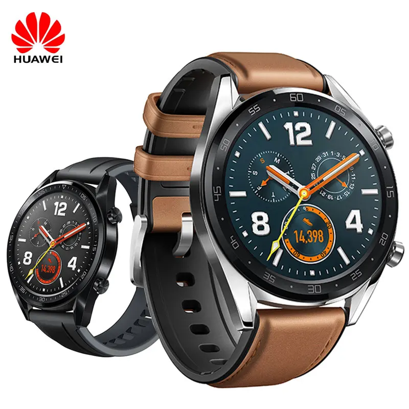 Huawei Watch GT Смарт часы Поддержка gps 5ATM водонепроницаемый AMOLED красочный экран телефонный Звонок трекер сердечного ритма для Android iOS