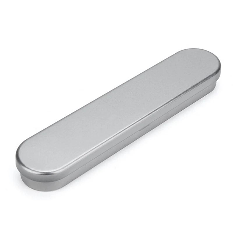 

1Pcs Metal Rectangle Horses Mouth Tin Box Silver Fountain Pen Box Case Gift