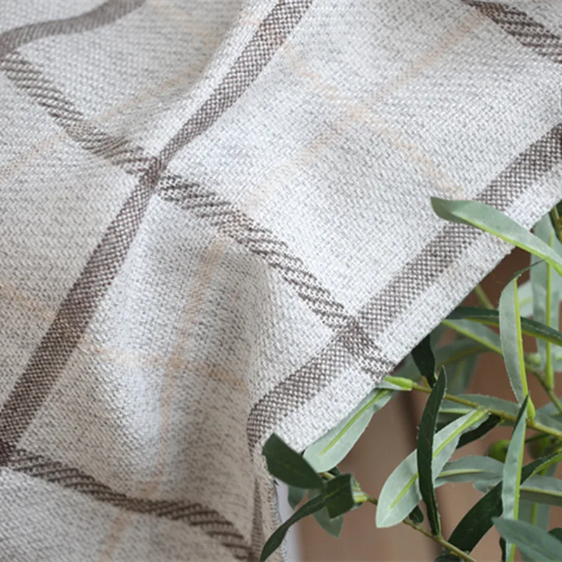 Простой современный стиль большой квадратный Цвет Тканые шторы для гостиной