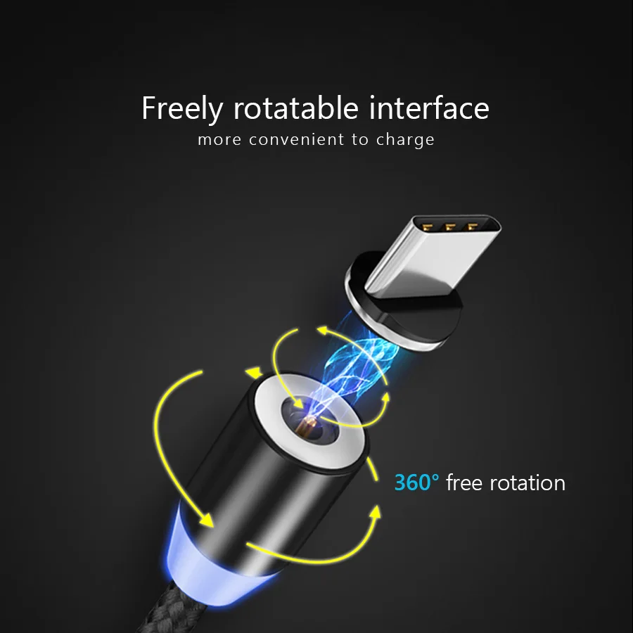 2 M 3A الشحن المغناطيسي المصغّر usb كابل يو إس بي نوع C كابل ل فون X XR سامسونج Xiaomi الهاتف المحمول QC3.0 سريع المغناطيس شاحن