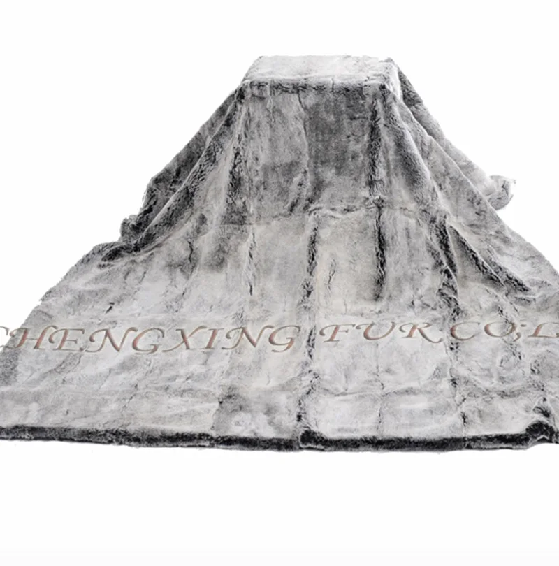 

CX-D-32 Luxury Bedding Set Thick Winter Warm Real Rex Rabbit Fur Blanket