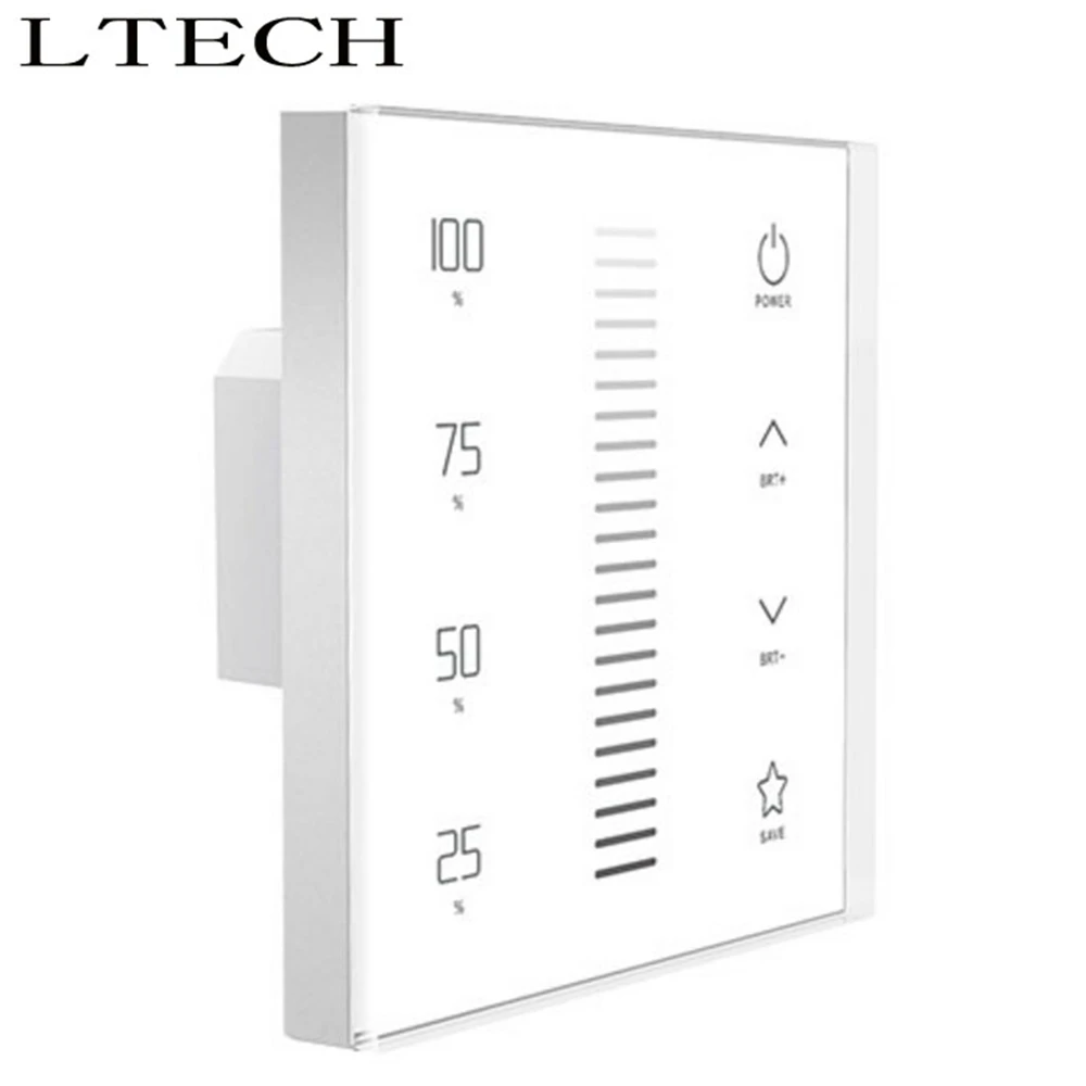 

Xnbada LTECH LED Dimming Touch Panel EX1S Wall Mount Led Dimmer AC100~240V Input DMX512 Output For Led Lights RF 2.4GHz