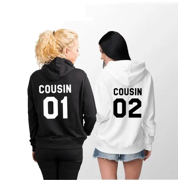 Sugarbaby Cousin 01 Cousin 02 Hoodies Matching Family Hoodies Gift for Cousin Long Sleeve Casual Hoodie High quality Tops the impudent cousin matthew