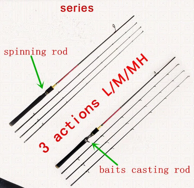 1,8 м/2,1 М/2,4 м спиннинговое удилище приманки литье удилища f 3 шт. верхние части 3 действия(L/m/MH) удилище сверхтвердая приманка