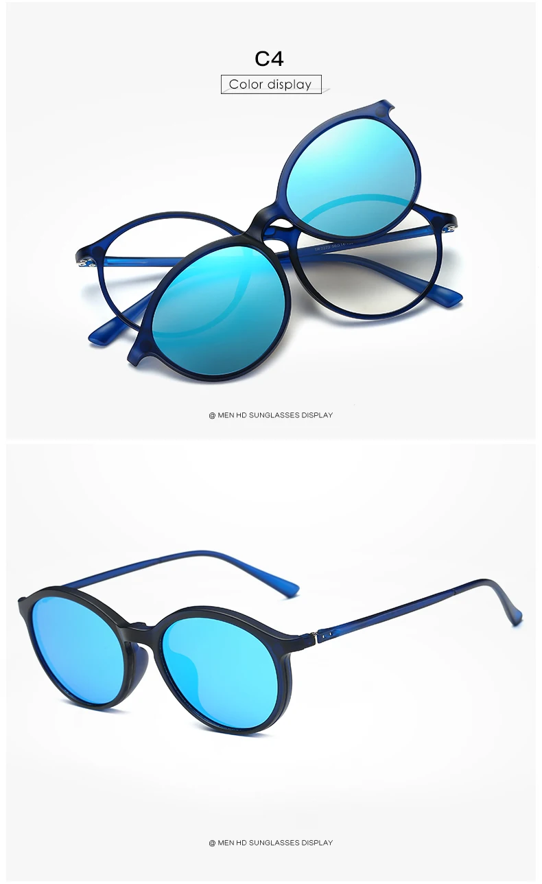 Hjybbsn поляризационные Солнцезащитные очки для женщин круглый унисекс клип на Защита от солнца Glasse Винтаж дизайнер Защита от солнца Очки