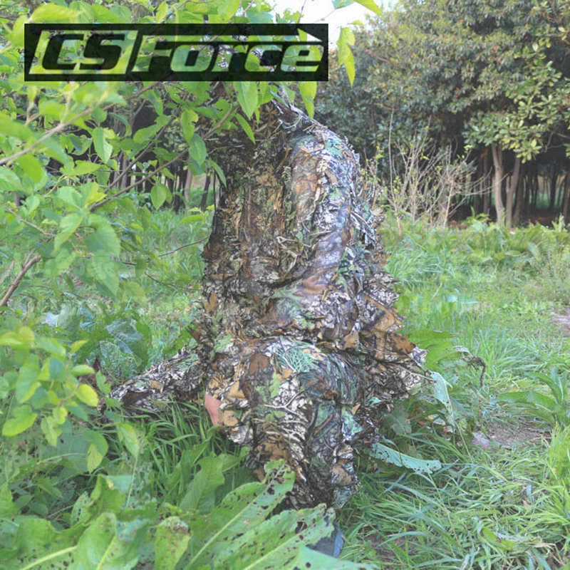 Hunting 3D Leaf Bionic Ghillie Suits Sniper Camouflage Disguise Hide Yowie Airsoft Paintball Training Suits CS Combat Clothes Hunting 3D Leaf Bionic Ghillie Suits Sniper Camouflage Disguise Hide Yowie Airsoft Paintball Training Suits CS Combat Clothes