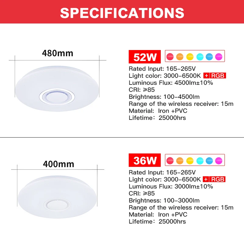 Современный светодиодный потолочный светильник RGB затемнения приложение пульт дистанционного управления Bluetooth Музыка потолочный светильник гостиная/спальня 25 Вт 36 Вт 52 Вт 220 В