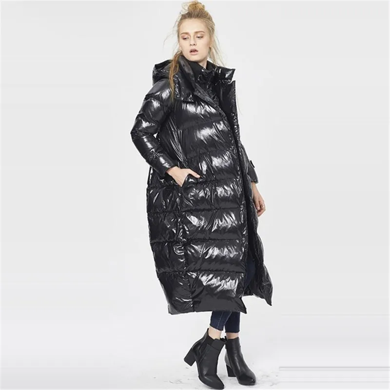 Размера плюс 5XL свободный утиный плащ 2019 новый зимний женский толстый длинный