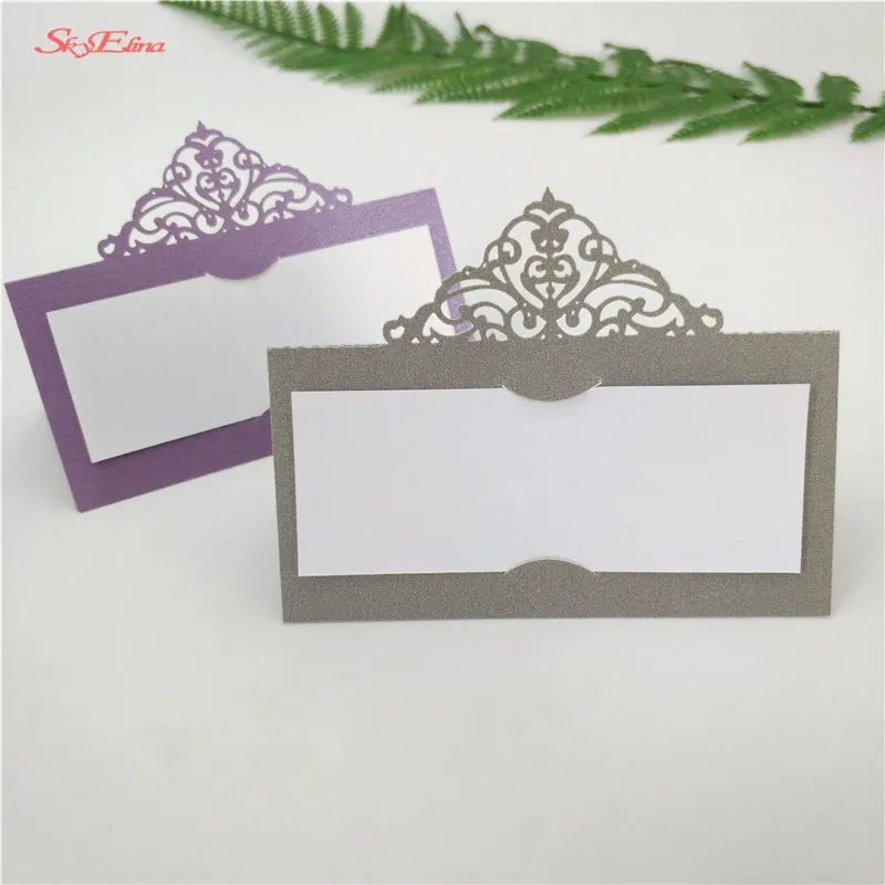 50stks Reception Gast Plaats Kaarten Favor Decor Chic Parelmoer Naam Plaats Kaarten Wedding Party Table decoration 8Z (59)