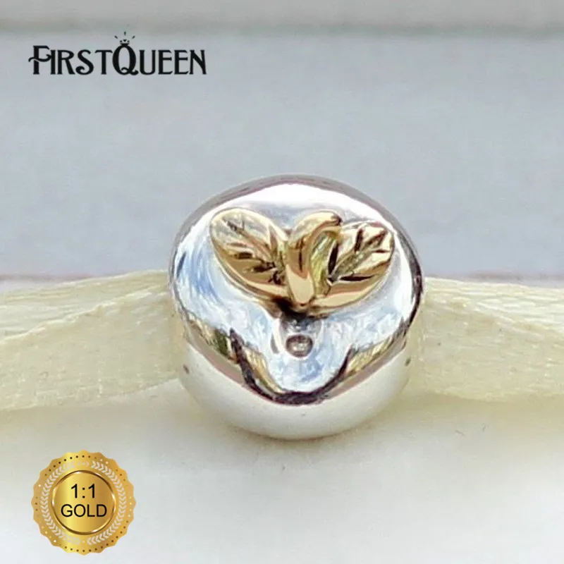

FirstQueen Silver and Gold Apple of my eye charm Fit Bracelets DIY Charms Pendants Jewelry Making Fine Jewelry