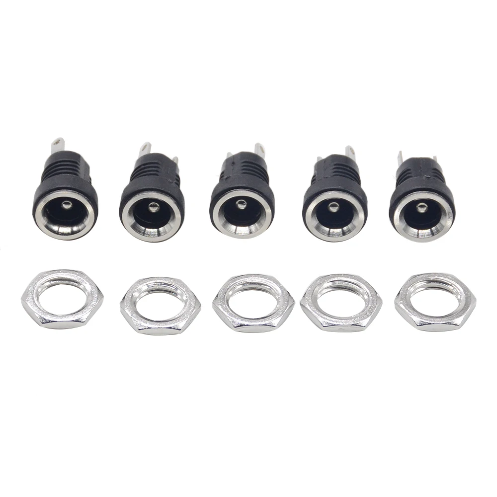 

10 Pcs Dc-022b Dc Power Supply Jack Socket Female Panel Mount Connector Dc022b 5.5*2.1mm/3.5*1.3mm