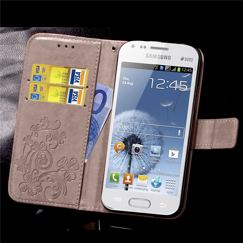 

Case For Samsung Galaxy S Duos GT S7562 GT-S7562 7562 Trend Plus S7580 S7582 GT-S7580 GT-S7582 Flip Cover Case Luxury Leather