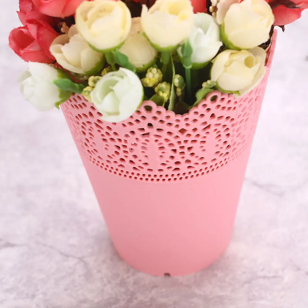 1 шт/10 шт пластиковое домашнее украшение для стола аккуратный держатель офисные цветочные горшки Экономичные для суккулентов кружевная ваза для цветов цветочный горшок ваза