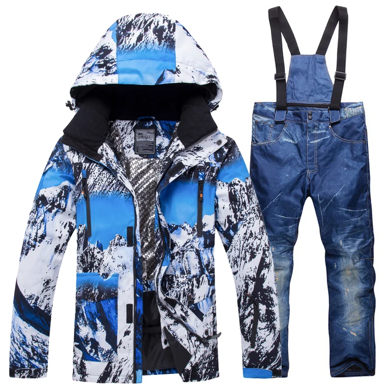 2018 New Winter Ski Suit Men Set Windproof Waterproof Warm Skiing Snowboarding Suits Male Outdoor Hot jacket + Pants | Спорт и