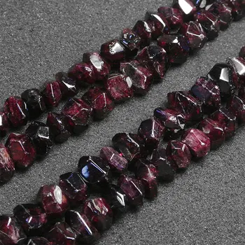 

Natural Stone Faceted Freeform Red Garnet Beads For Jewelry Making Beads Bracelets For Women 15'' Needlework DIY Beads Trinket