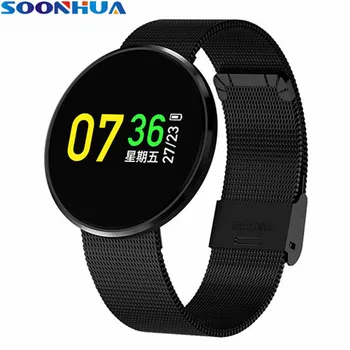 

SOONHUA Smart Touch Button Wristband Heartrate Blood Pressure Blood Oxygen FitnessTracker Waterproof Bracelet For iOS Android