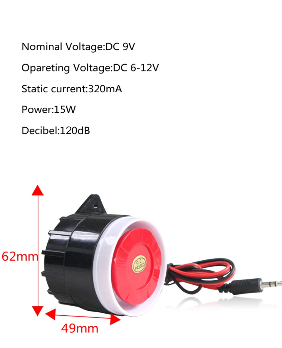 С фабрики предложение мини проводной звуковой сигнал сирены для беспроводной система охранной сигнализации для дома 120 дБ