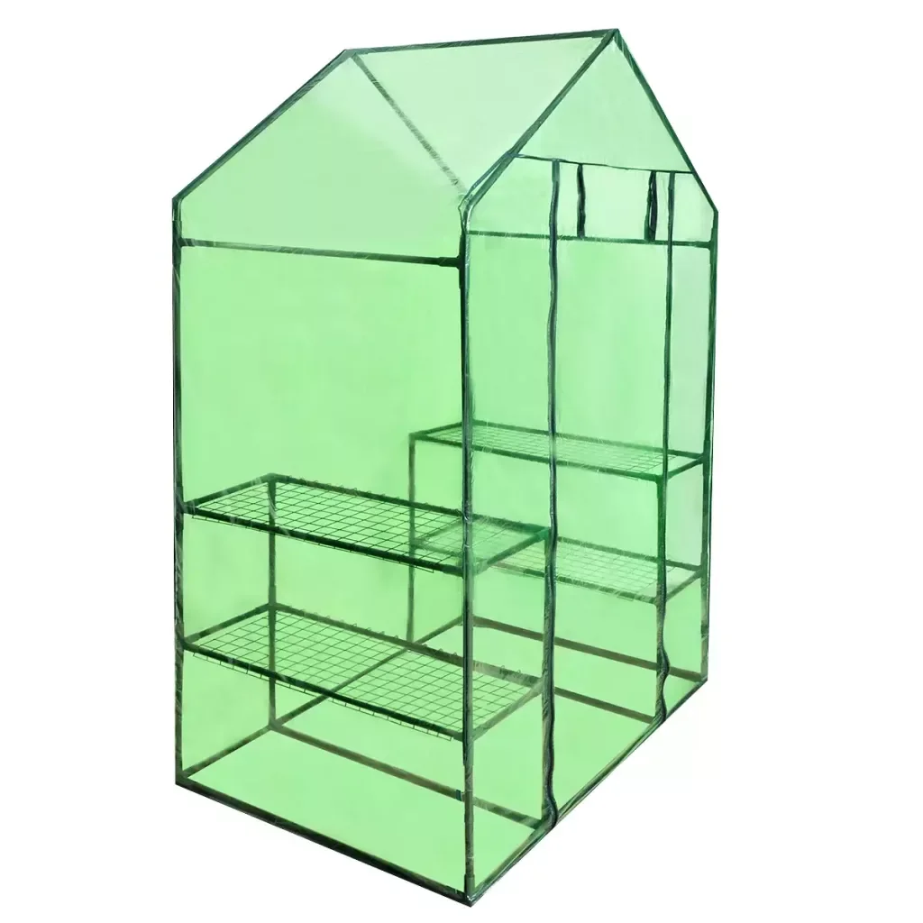 

Walk-in Greenhouse with 4 Shelves PVC Warm Garden Tier Household Plant Greenhouse Cover Waterproof Anti-UV Protect Garden Plants