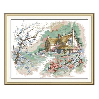 

Joy Sunday cross stitch kit Run of the Country scenic DMC14CT 11CT cotton fabric baby room livingroom hotel painting wholesale