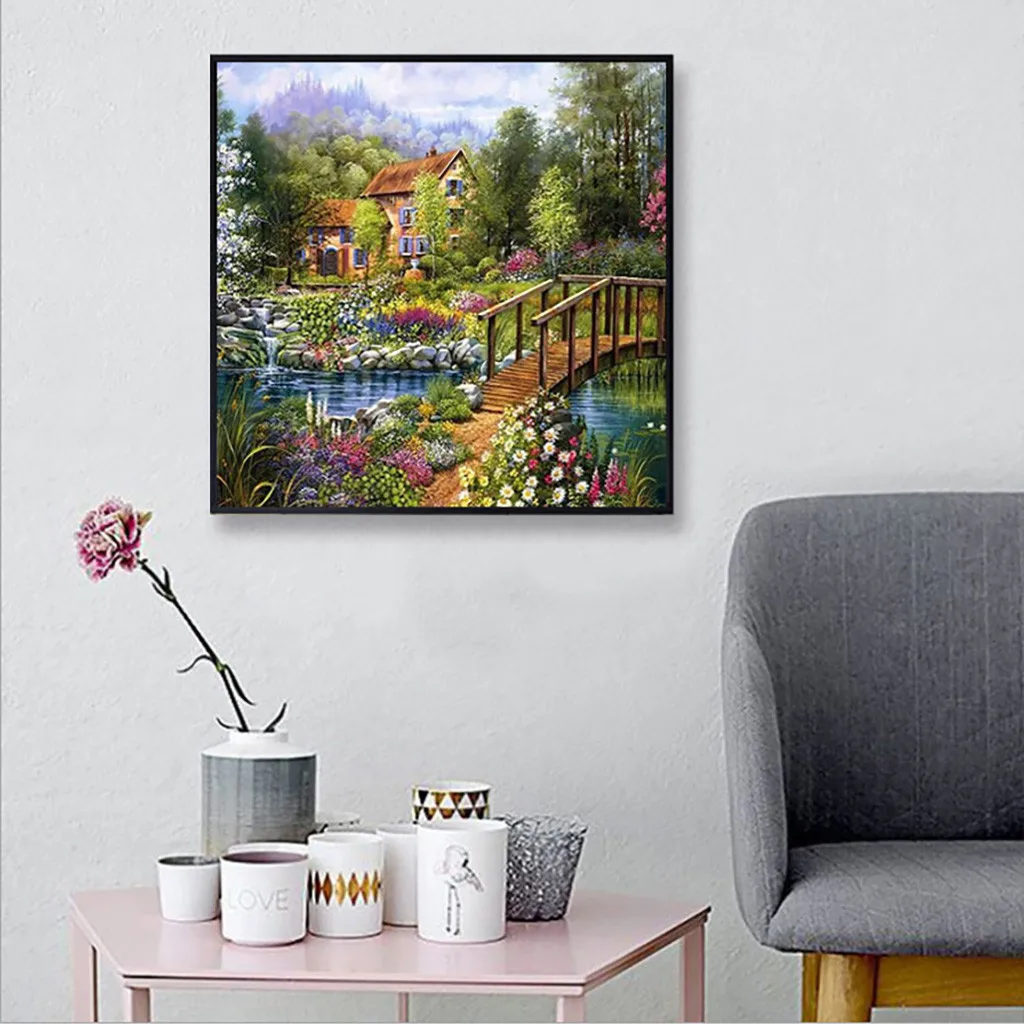 

5D Beautiful Landscape Mosaic Diamond Embroidery Paintings Rhinestone Pasted DIY Bedroom Diamond Painting Cross Stitch Kit Gift