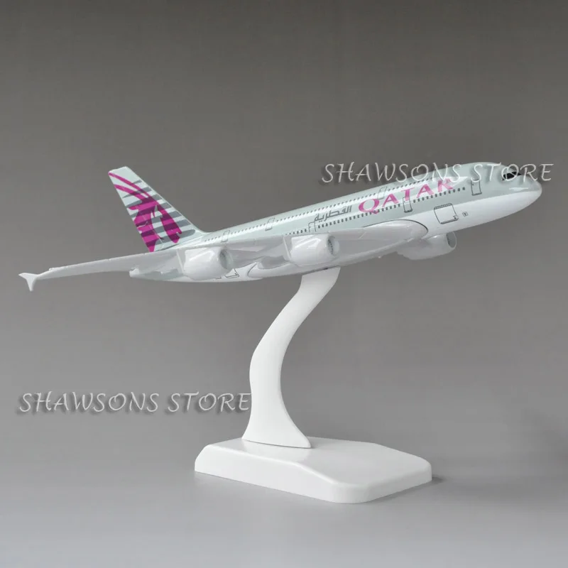 Diecast Металл 1:400 игрушка в виде самолета Airbus A380 Катар Airliner 20 см миниатюрная копия