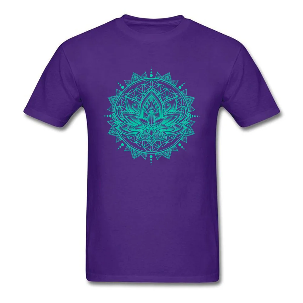 Lotus Mandala - Tosca Funny T Shirt Short Sleeve for Men 100% Cotton Summer/Fall O Neck T Shirts Casual Sweatshirts Wholesale Lotus Mandala - Tosca purple