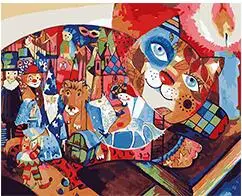 cioioil-T015 Colorful cats in various patterns Set for painting by numbers on canvas with acrylic paints living room wall | Дом и сад