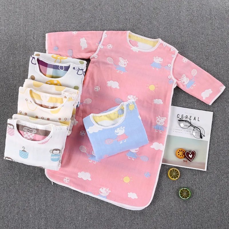 Муслиновый хлопковый тонкий детский халат для сна летний детский спальный мешок со съемными рукавами, спальные мешки Saco De Dormir Para Bebe