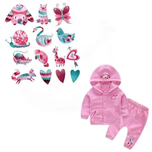 Передачу тепла розовый серии животные любовь Наклейки 22*20 см гладить на Нашивки DIY Детская футболка свитер патч для одежды