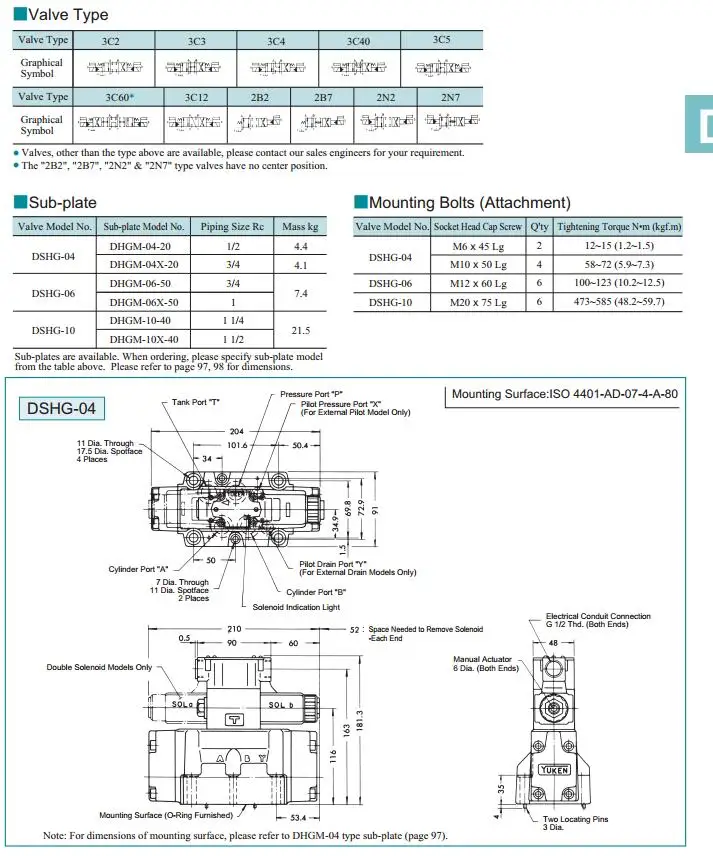 DSHG-04/DSHG-06/DSHG-10/гидравлический направленный контроль Valv DSHG-04