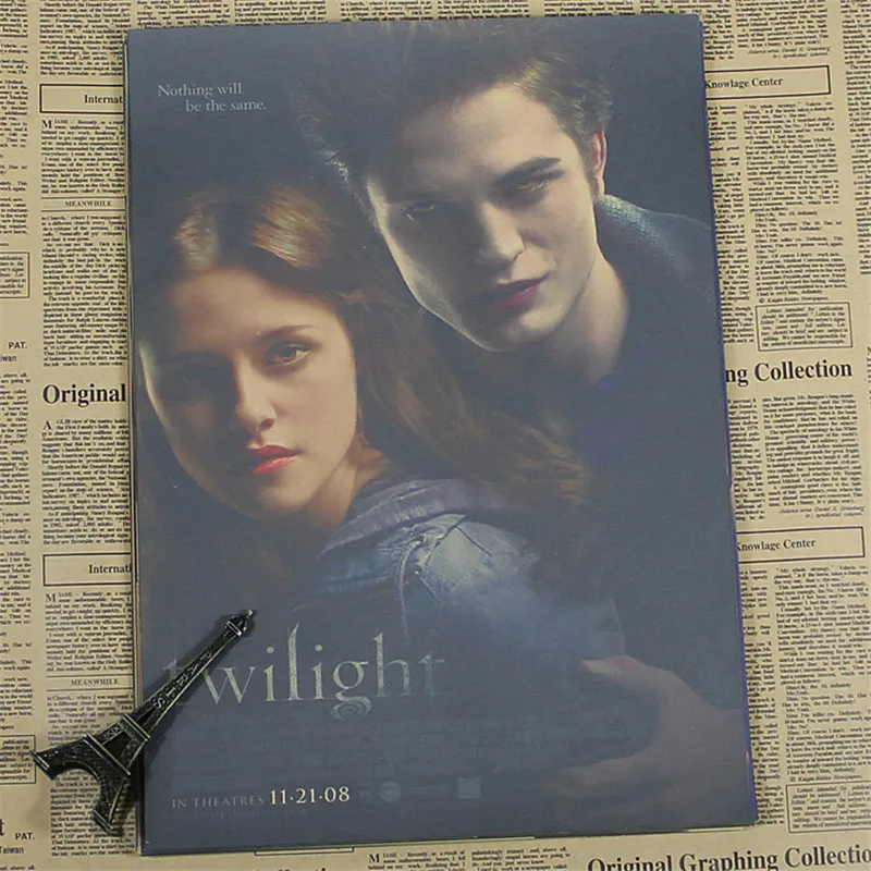 

Vintage Kraft famous movie "The Twilight Saga"Poster Retro Wall Art Crafts Sticker Living Room Paint Bar Cafe Decoration BG-796
