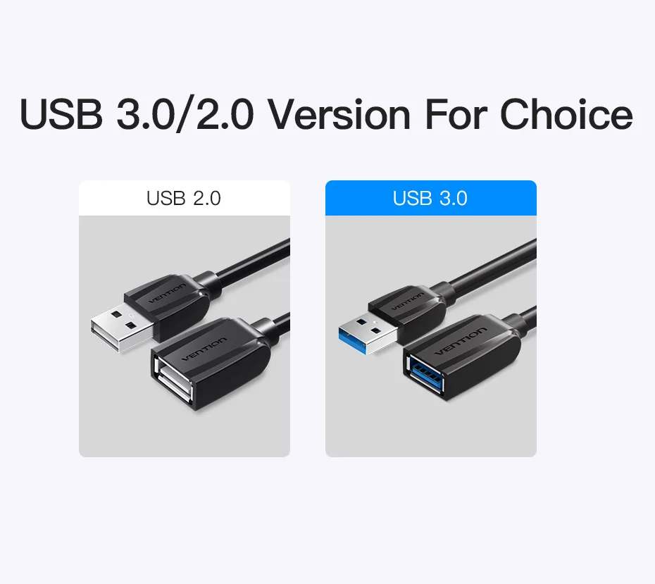 Vention USB3.0 кабель-удлинитель для мужчин и женщин USB2.0 УДЛИНИТЕЛЬ супер скорость 3,0 USB удлинитель кабель синхронизации данных для компьютера ПК