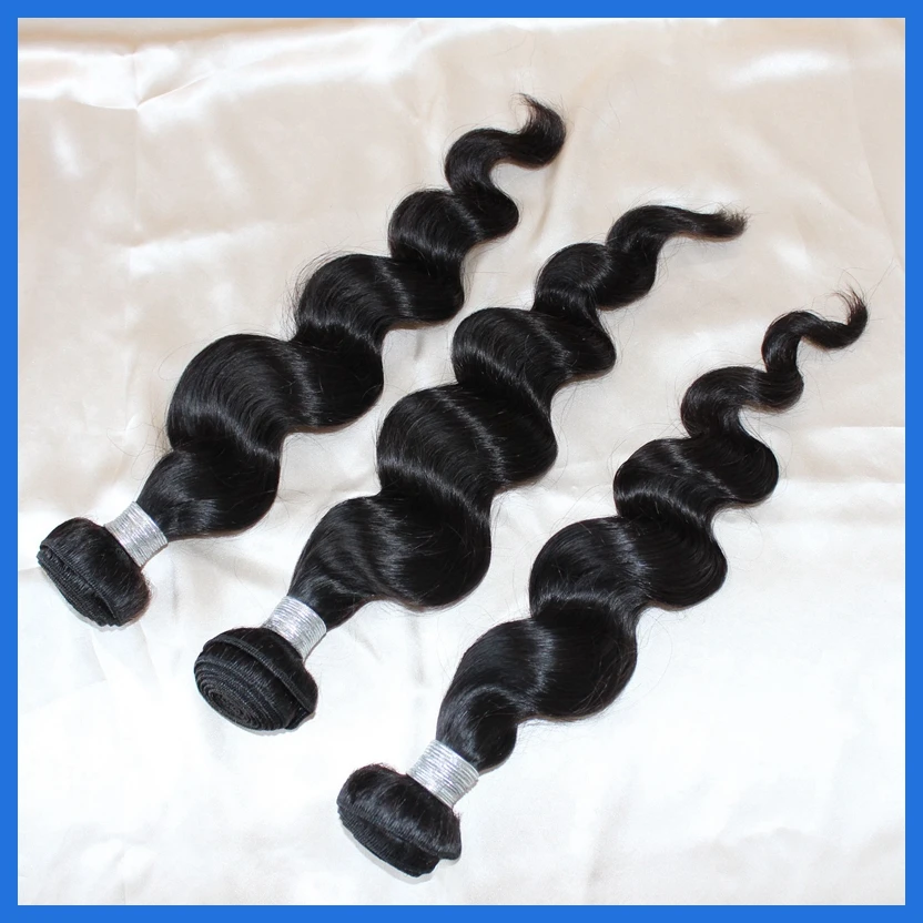 

Wholesale 8a Best quality Brazilian loose wave unprocessed virgin hair weaves Remy Queen Machine Made Hair Wefts 3 bundles