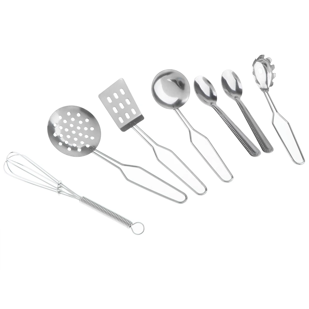 18 Pieces Simulation Silver Stainless Steel Cookware Pan Bowl Chopsticks Dish Plate Stove Children Real Cooking Toy Role Play