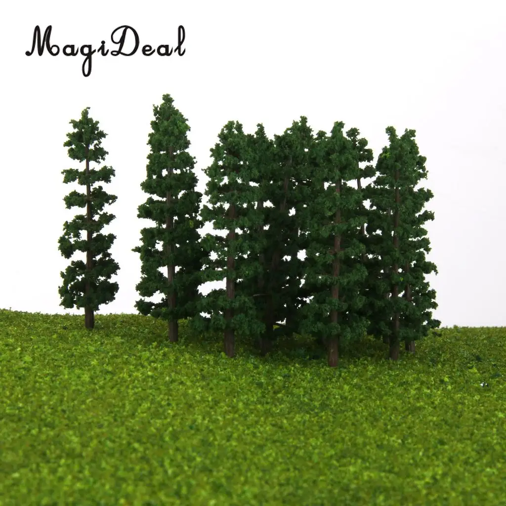 20Pcs/Lot 1/100 Scale Plastic Fir Tree Model Train Garden Street Yard Greenery Scene Scenery Landscape Layout HO