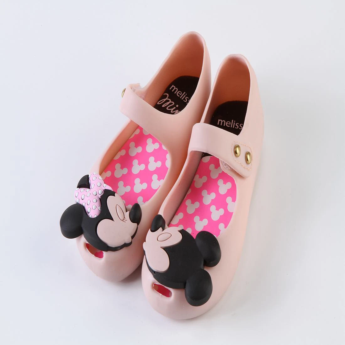 

Melissa Girls Shoes Mini Twins Mouse New Style Kid Shoe Ultragirl Sweet Beach Sandal Cute Mouse Rivet Belt Slipper