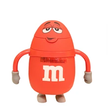 Новейший креативный двойной термостойкий прекрасный М Шоколадные Бобы стеклянная чашка для воды портативная Прозрачная Круглая чашка для детей