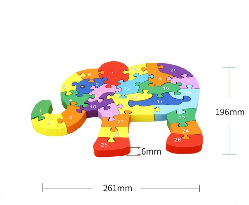 Деревянные детские головоломки игрушки Набор Детский развивающий слон меняющий 26 букв Пазлы детские деревянные пазлы игрушка