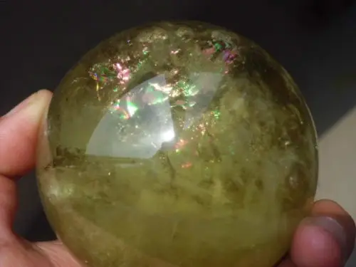 

huij 00596 NATURAL rainbow CITRINE QUARTZ CRYSTAL sphere HEALING China