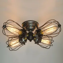 Винтаж Barn Металл Полу заподлицо Свет Макс 240 Вт с 4 свет краской потолочный светильник кафе-бар зал клуб магазин ресторан