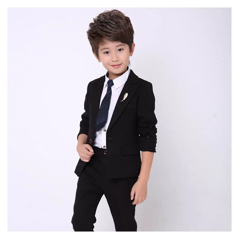 

New kids Slim body blazer for boys suits baby boy 2PCS Black casual suits for boy tuxedo children party costume wedding clothes