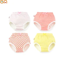 Детское нижнее белье из хлопка; трусы для маленьких девочек; модные трусы в горошек и полоску с бантом Для детей; высококачественные шорты; подарки; CN
