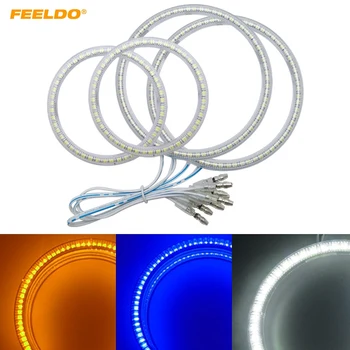 

FEELDO 4pcs/Set Car LED Halo Rings Angel Eyes DRL Head Lamp For VOLKSWAGEN Golf 5
