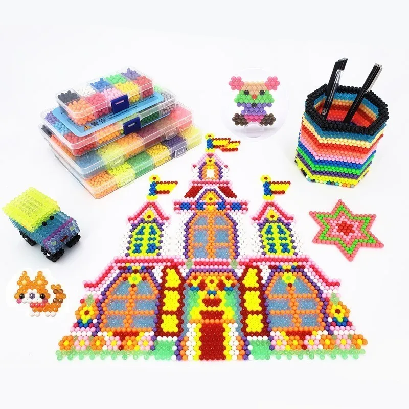 

Funny joy Hot Selling DIY 3d Puzzles Beads Toys Set Hama Beads Perler Beads New Year Gift Perlen Learn Kids Toys