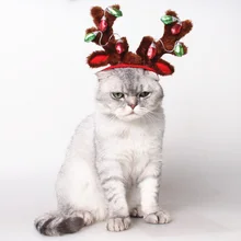 2 размера, регулируемая блестящая пушистая рожка рожки лося, домашнее животное, кошка, собака, щенок, Рождественская шапка, шляпа для животных, новогодний косплей, вечерние, Декор, подарок SZ