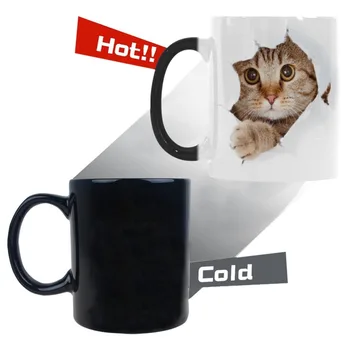 

Funny Cat Looking From The Inside I love My Cat Cat Lover Morphing Mug Heat Sensitive Color Changing Coffee Mug Cup, Gifts for M