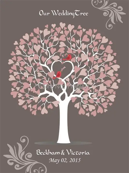 Tree Guest Book Wedding Ideas 40x60cm 150 Guests Wedding Signature Guest Book Customize